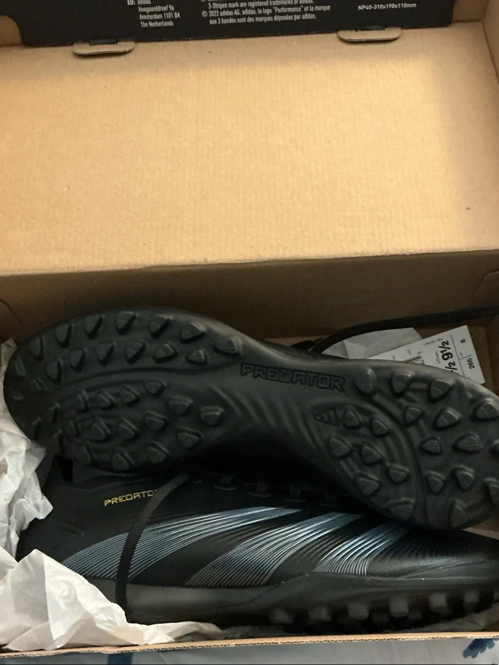 adidas Predator Men's Black with Gray Accents Turf Shoes